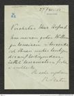 Nachlass Franz Steindachner, Brief von Rudolf Slatin an Franz Steindachner (27.11.1910), Inv.Nr. 492.01, Seite 1